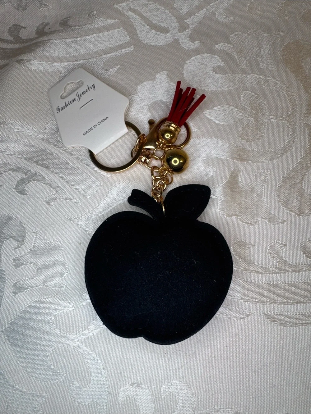 New Autism Multicolor Apple Crystal Keychain with Red Tassel
